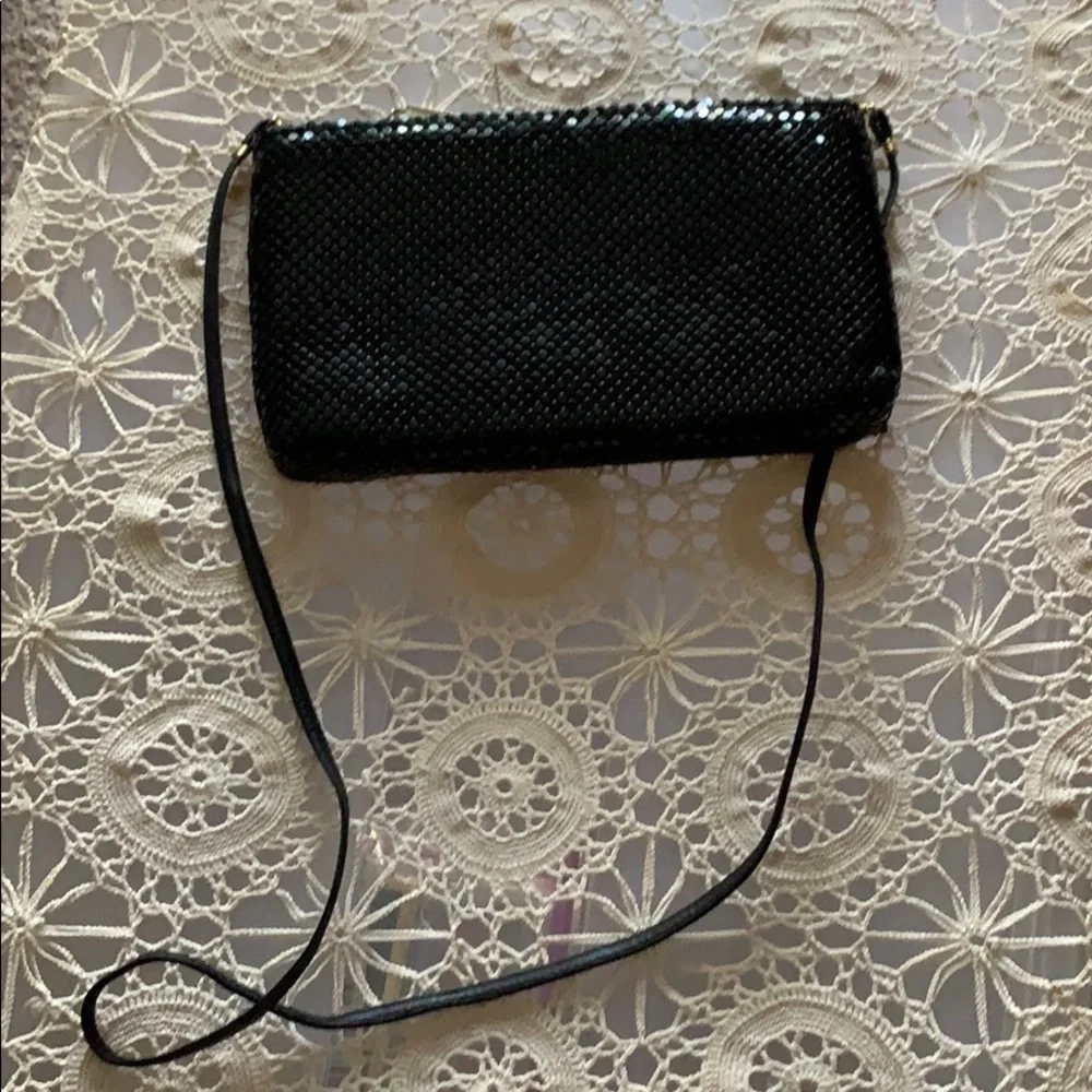 Whiting & Davis Black Mesh Handbag Cross Body